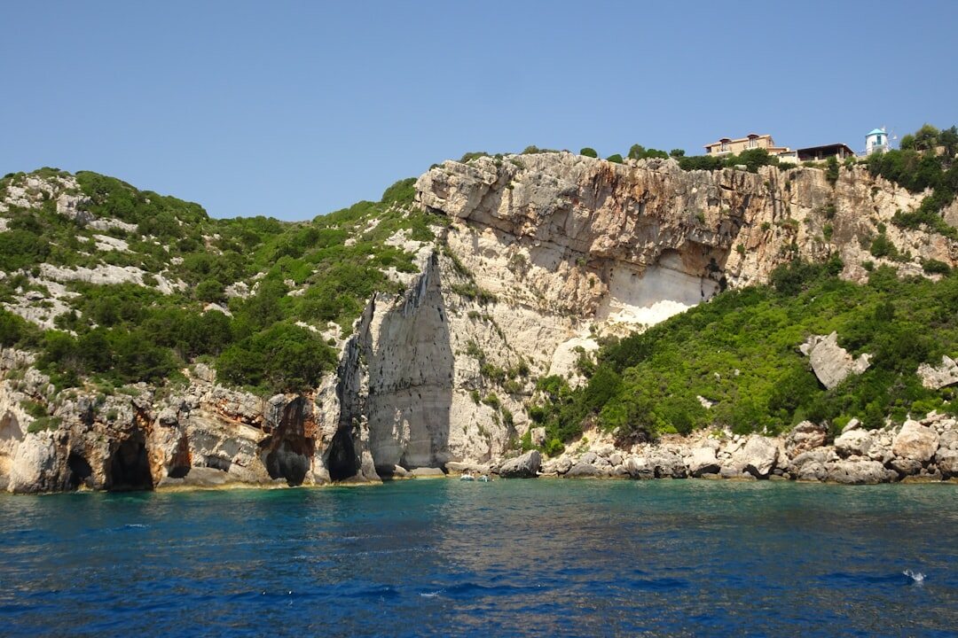 Blue sea cave along the Croatian coast