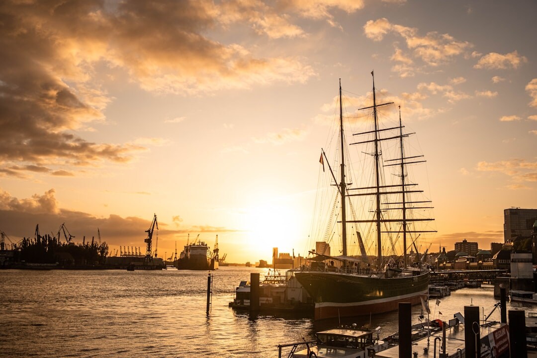 Harbor at sunset fine art print photograph