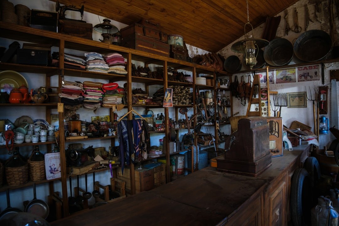 Small local shop interior with handmade goods